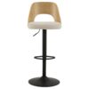 Lucy Barstol Beige Stof Egetræ Drejefunktion