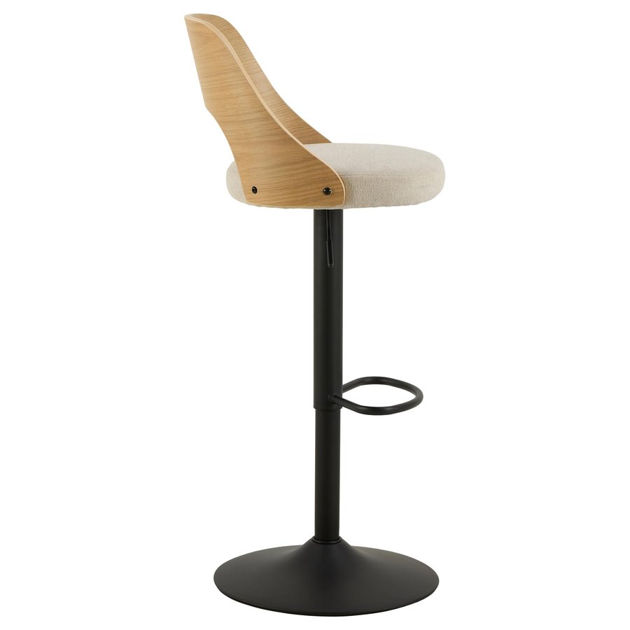 Lucy Barstol Beige Stof Egetræ Drejefunktion