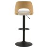 Lucy Barstol Beige Stof Egetræ Drejefunktion
