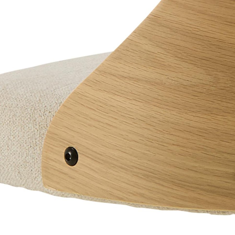 Lucy Barstol Beige Stof Egetræ Drejefunktion
