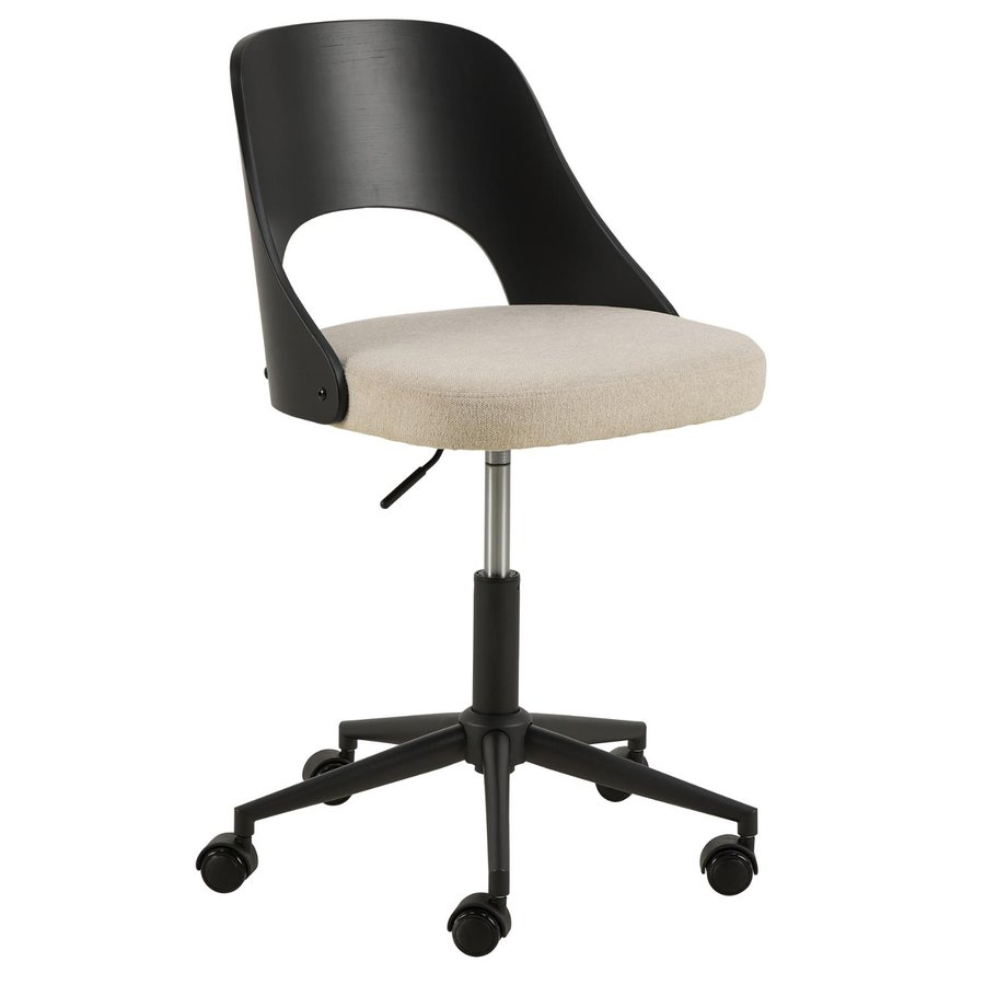 lucy-skrivebordsstol-i-beige-stof-med-blde-bremsehjul-drejefunktion-og-0000108234-5 Lucy Skrivebordsstol Beige Stof Bløde Bremsehjul