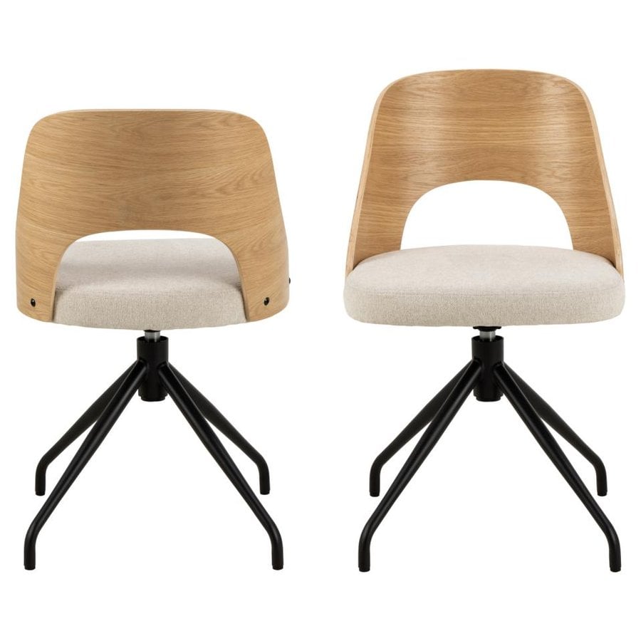 lucy-spisebordsstol-i-beige-stof-med-drejefunktion-og-stel-i-sort-stl-0000105594-4 Lucy Spisebordsstol Beige Stof Drejefunktion Stel