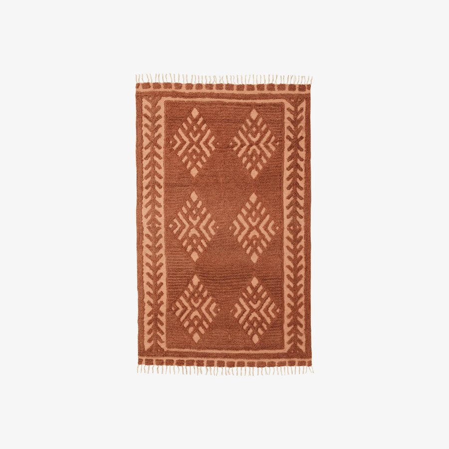 marla-gulvtppe-i-uldblanding-med-mnster-fra-nordal-160x240-cm-rust-hos-1 MARLA Gulvtæppe i Uldblanding med Mønster fra Nordal | 160x240 cm | Rust hos uniquebeds, home & living - Billede 1