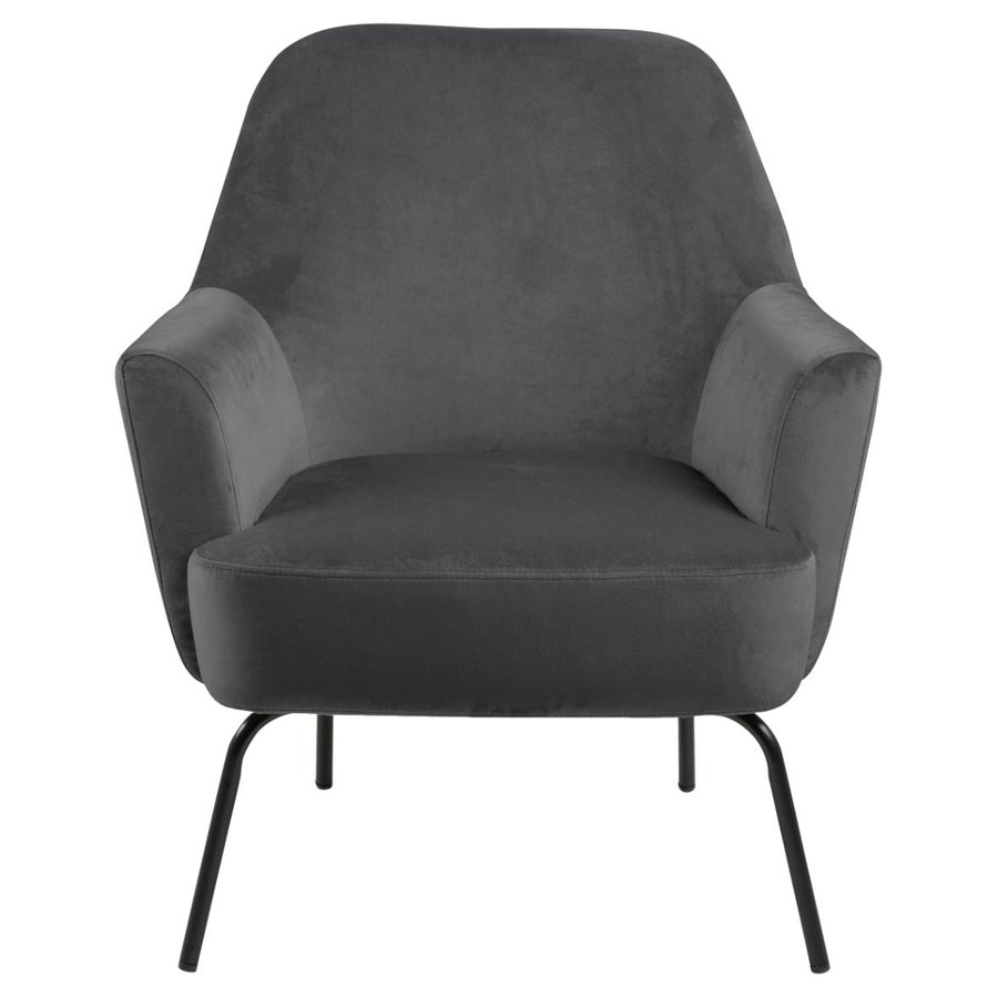 melissa-lounge-stol-i-mrkegr-stof-med-armln-og-stel-i-sort-stl-fra-act-0000090653-4 Melissa Lounge Stol Mørkegrå Stof Armlæn