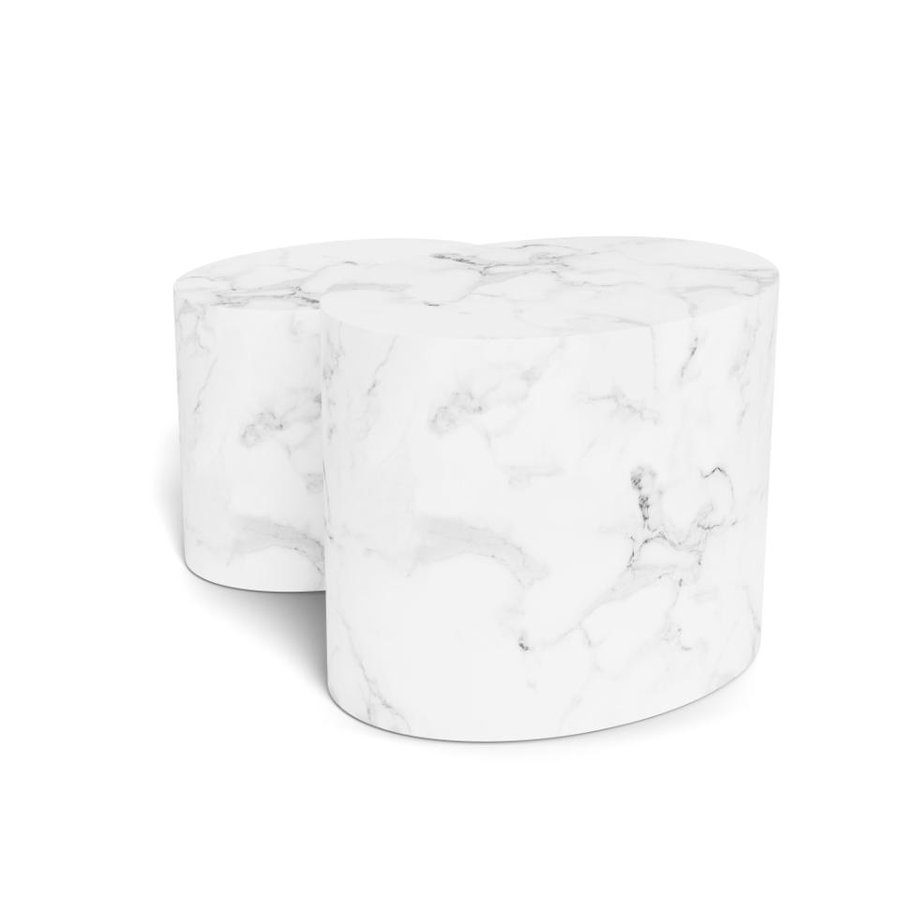 Mice Oval Sofabordssæt Hvid Marmor Carrara