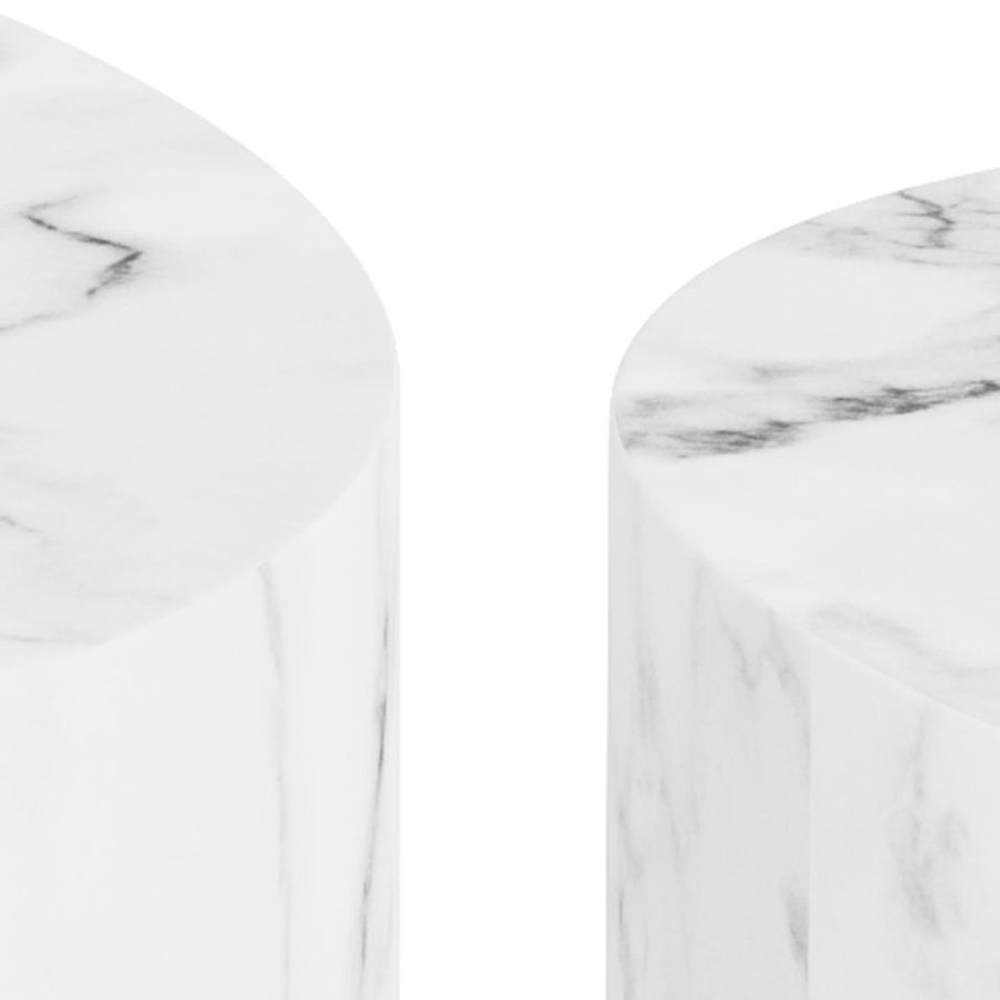 Mice Oval Sofabordssæt Hvid Marmor Carrara