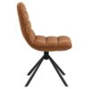 Milford Spisebordsstol Cognac Stof Drejefunktion Stel