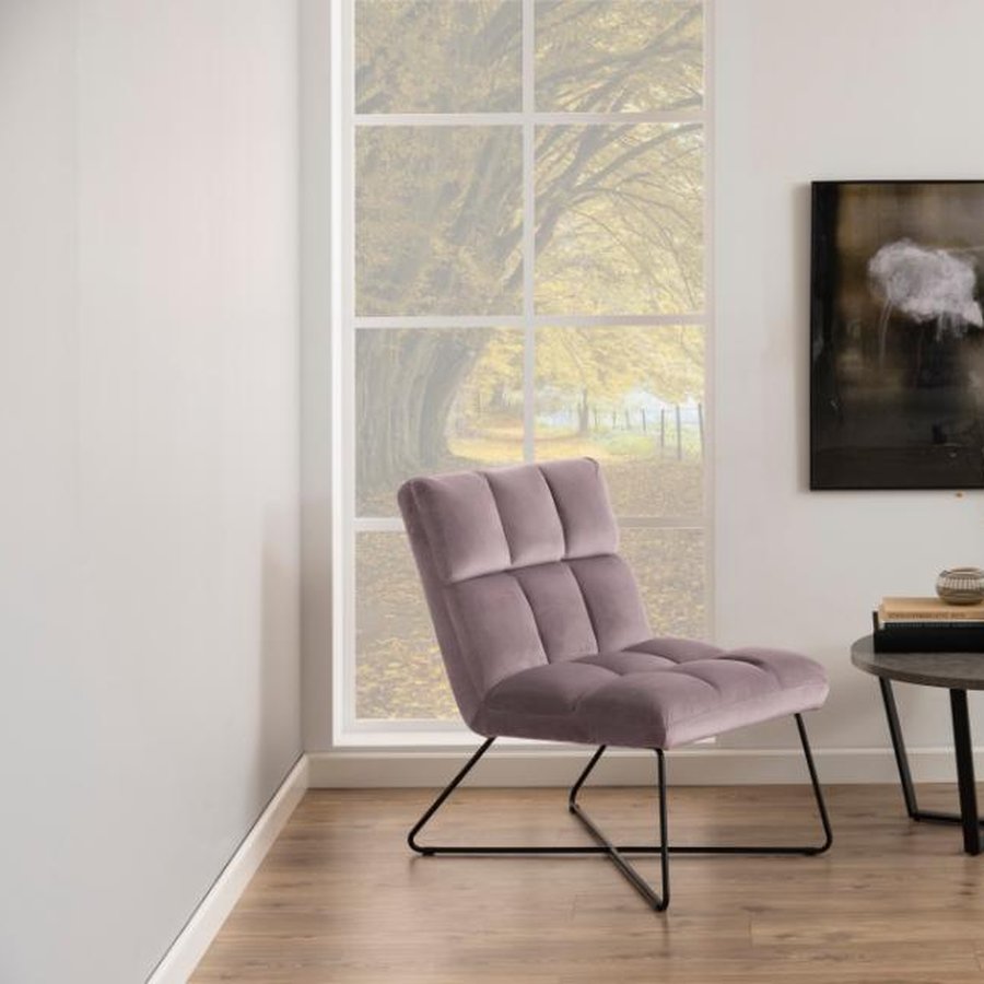 Alba Lounge Stol Dusty Rose Stof
