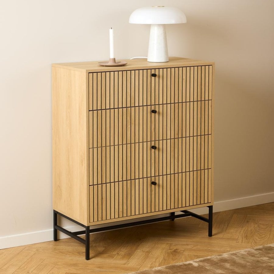 Albany Kommode Egetræ Lamel Front Stel