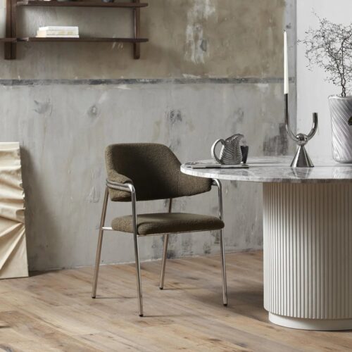 ALBERT Stol i Grøn Møbelstof med Rustfri Stålstel fra Nordal | 59x56x84 cm hos uniquebeds, home & living - Billede 5