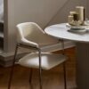 ALBERT Stol i Off White Møbelstof med Rustfri Stålstel fra Nordal | 59x56x84 cm hos uniquebeds, home & living - Billede 4