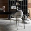 ALBERT Stol i Off White Møbelstof med Rustfri Stålstel fra Nordal | 59x56x84 cm hos uniquebeds, home & living - Billede 6