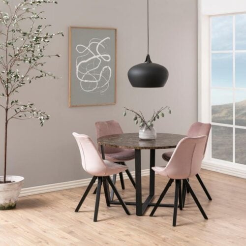 Amble Rund Spisebord Brown Marmor Delhi