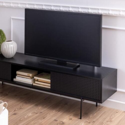 Angus Tv Bord Sort Ask Melamin