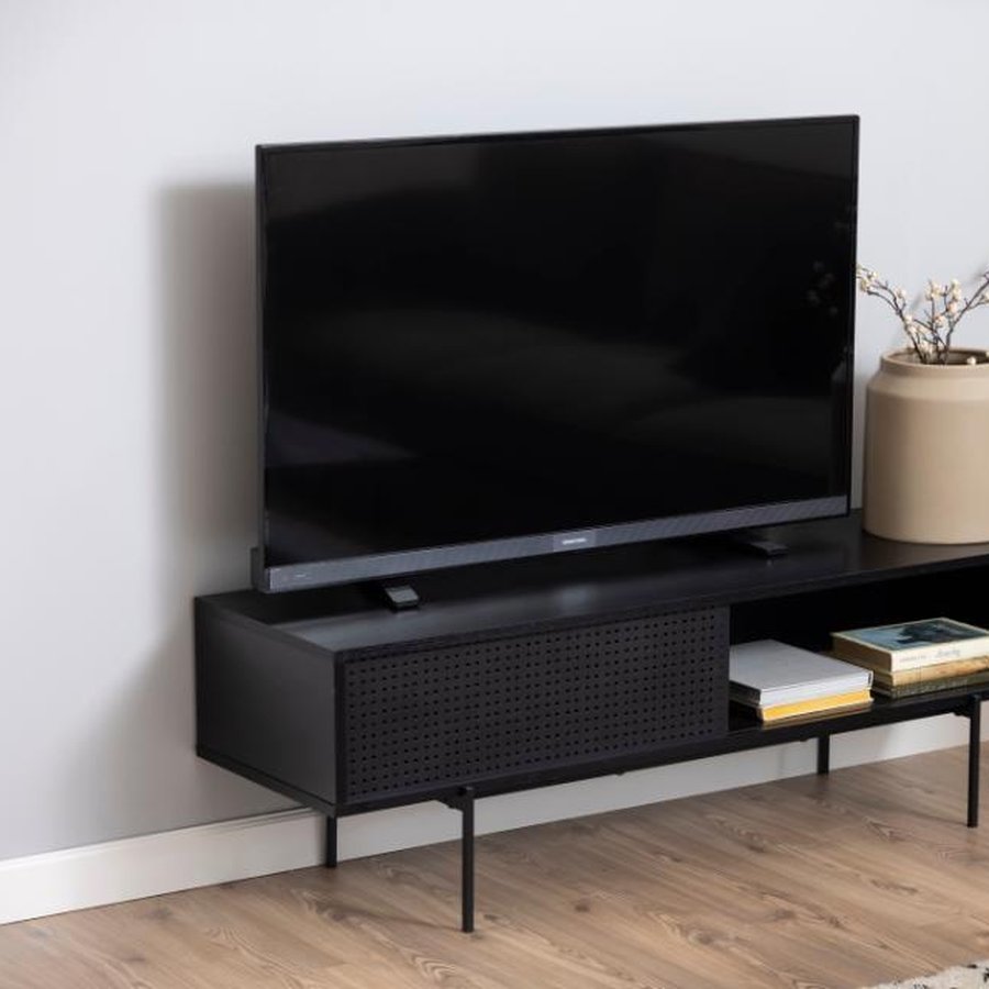 Angus Tv Bord Sort Ask Melamin