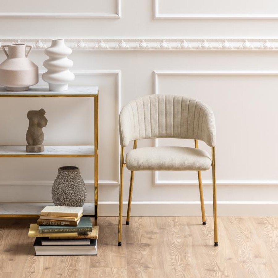 miljoe-ann-spisebordsstol-i-beige-stof-med-armln-og-stel-i-gylden-krom-stl-fr-0000097396-1 Ann Spisebordsstol Beige Stof Armlæn Stel