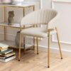 miljoe-ann-spisebordsstol-i-beige-stof-med-armln-og-stel-i-gylden-krom-stl-fr-0000097396-2 Ann Spisebordsstol Beige Stof Armlæn Stel