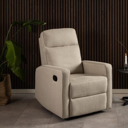 Asila Recliner Beige Stof Manuel Udløser