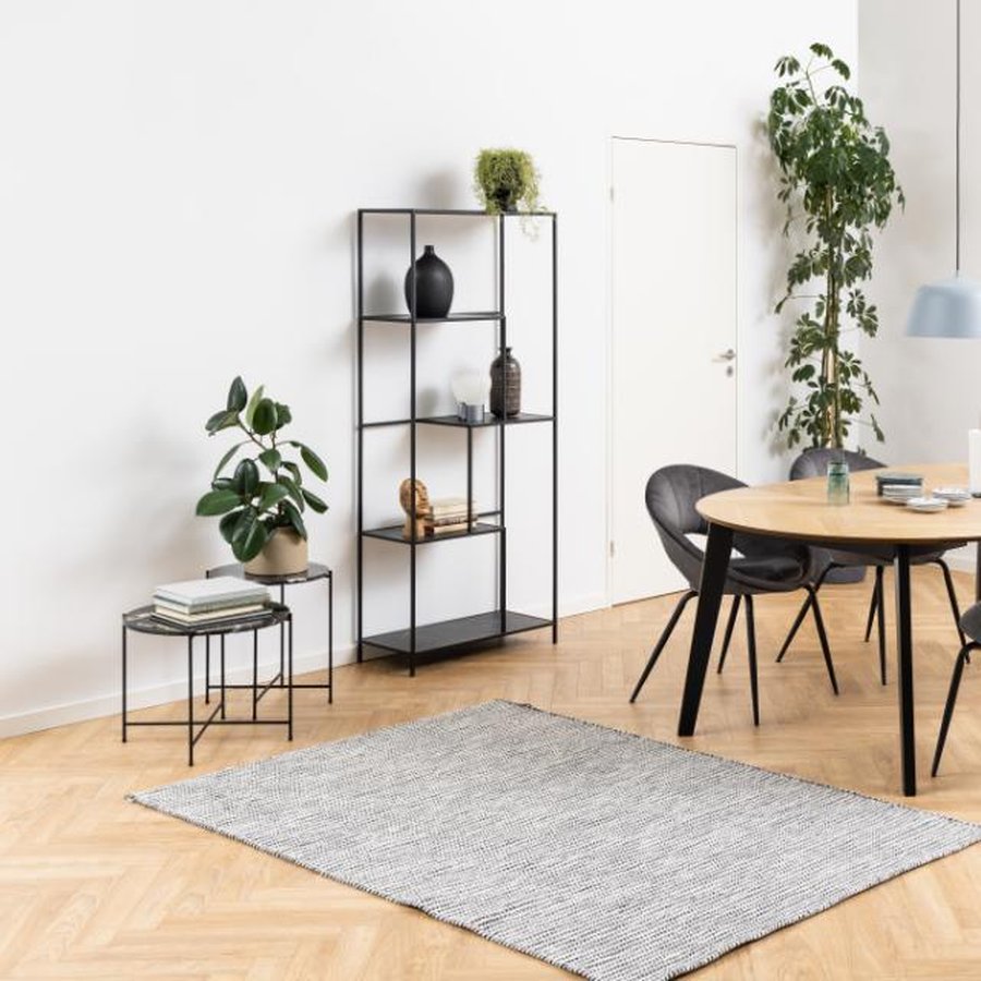 Avila Hjørnebord Sort Kunstig Marmor Stel