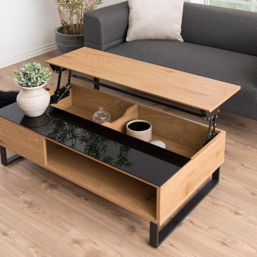 Azalea Sofabord Sort Glas Vild Eg