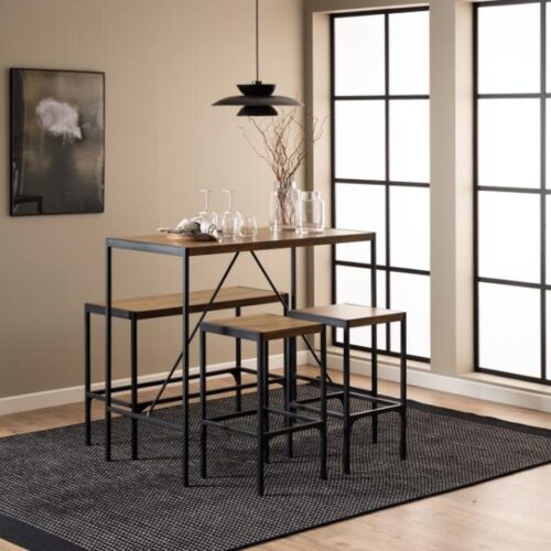 Bahamas Barbordssæt Mat Rustik Egetræ Stel