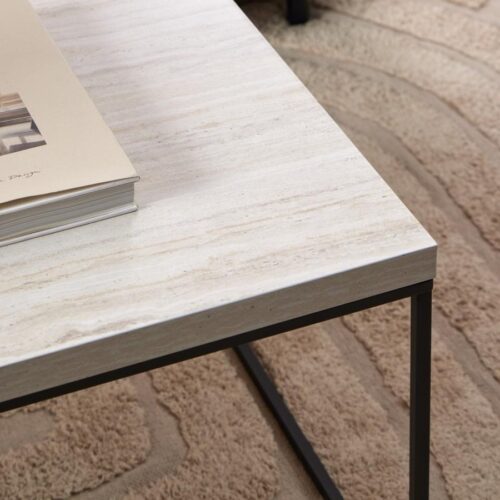 Barossa Sofabord Travertin Melamin Stel Sort