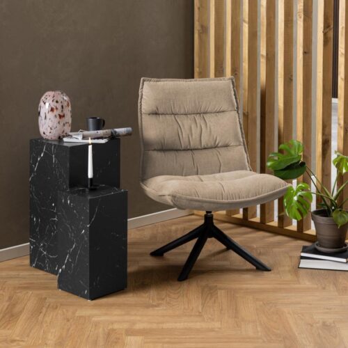 Blizzard Loungestol Beige Stof Drejefunktion Horisontal
