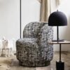 miljoe-bomu-loungestol-i-sort-hvid-mbelstof-med-bund-i-akacietr-fra-nordal-75-2 BOMU Loungestol i Sort & Hvid Møbelstof med Bund i Akacietræ fra Nordal | 75x72x80 cm hos uniquebeds, home & living - Billede 2