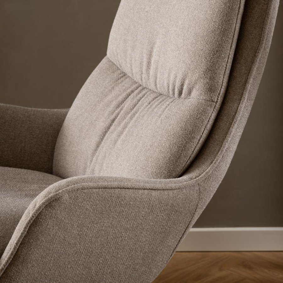 Bosley Loungestol Beige Stof Armlæn Drejefunktion