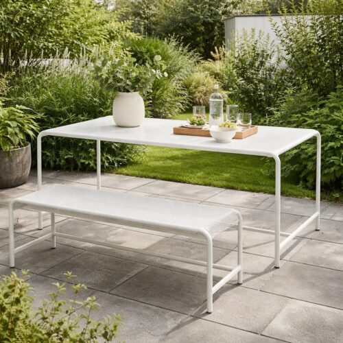 BRENTA Havebord i Hvid Metal fra Nordal | 152x72x75 cm hos uniquebeds, home & living - Billede 6