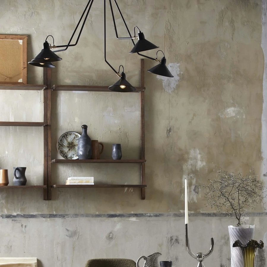 miljoe-brimo-pendel-i-sortlakeret-mteal-med-messing-detaljer-5-arme-fra-norda-6 BRIMO Pendel i Sortlakeret Mteal med Messing Detaljer & 5 Arme fra Nordal | Sort, Guld hos uniquebeds, home & living - Billede 6