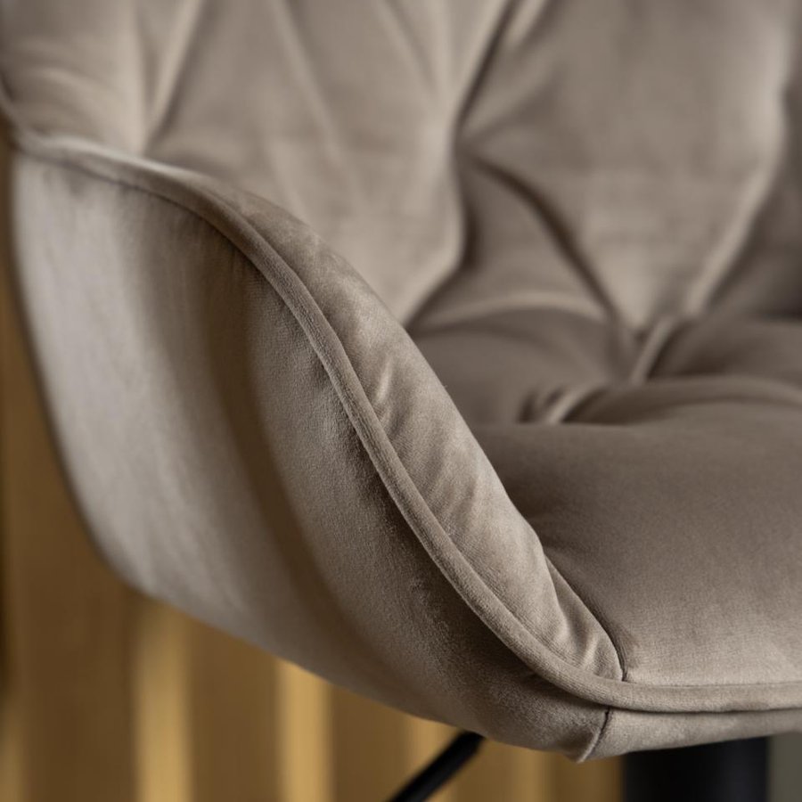Brooke Barstol Beige Stof Drejefunktion Fodstøtte