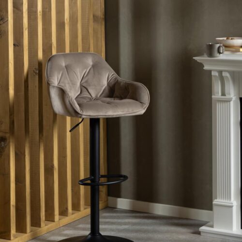 Brooke Barstol Beige Stof Drejefunktion Fodstøtte