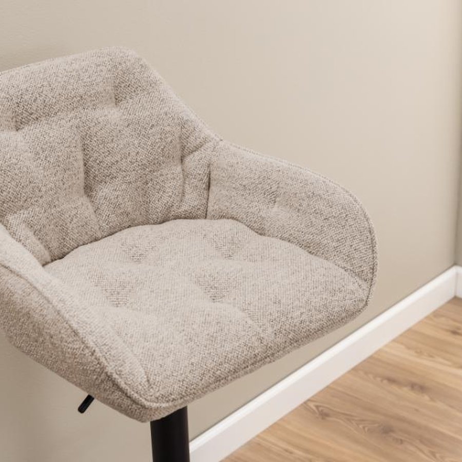 Brooke Barstol Beige Stof Drejefunktion Fodstøtte