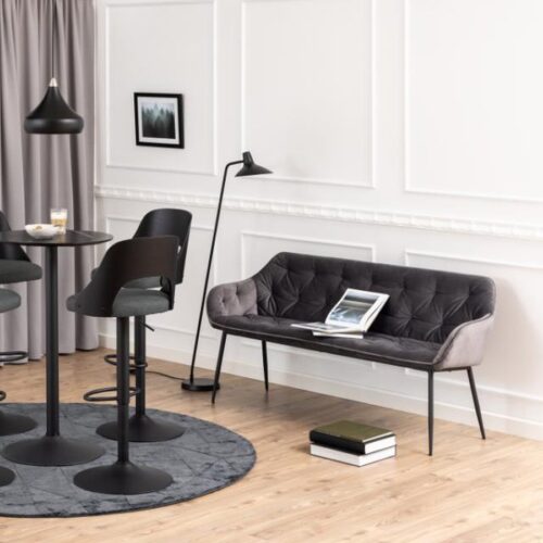 Brooke Sofabænk Grå Stof Indsyninger Stel