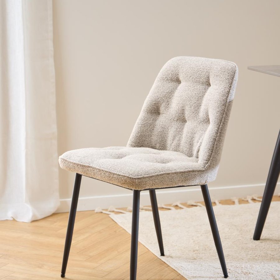Brooke Spisebordsstol Beige Stof Indsyninger Stel