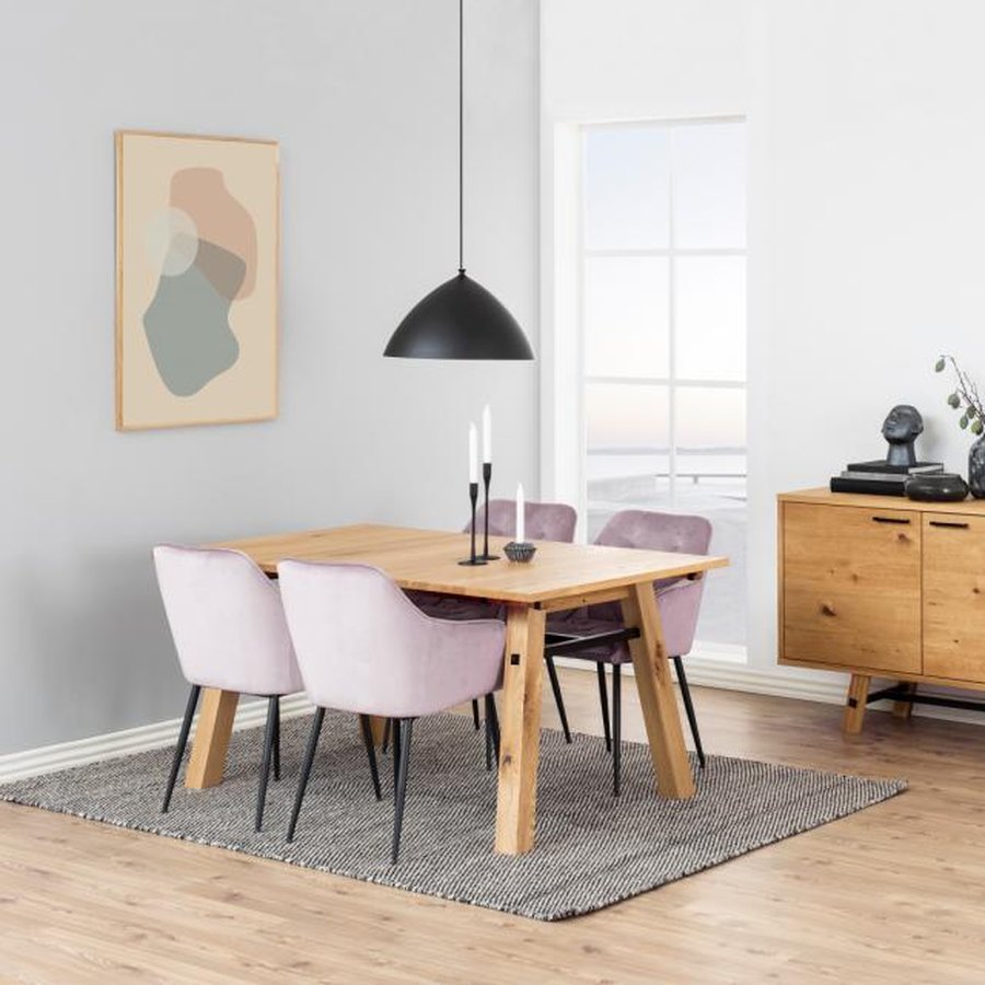 Brooke Spisebordsstol Dusty Rose Stof Armlæn