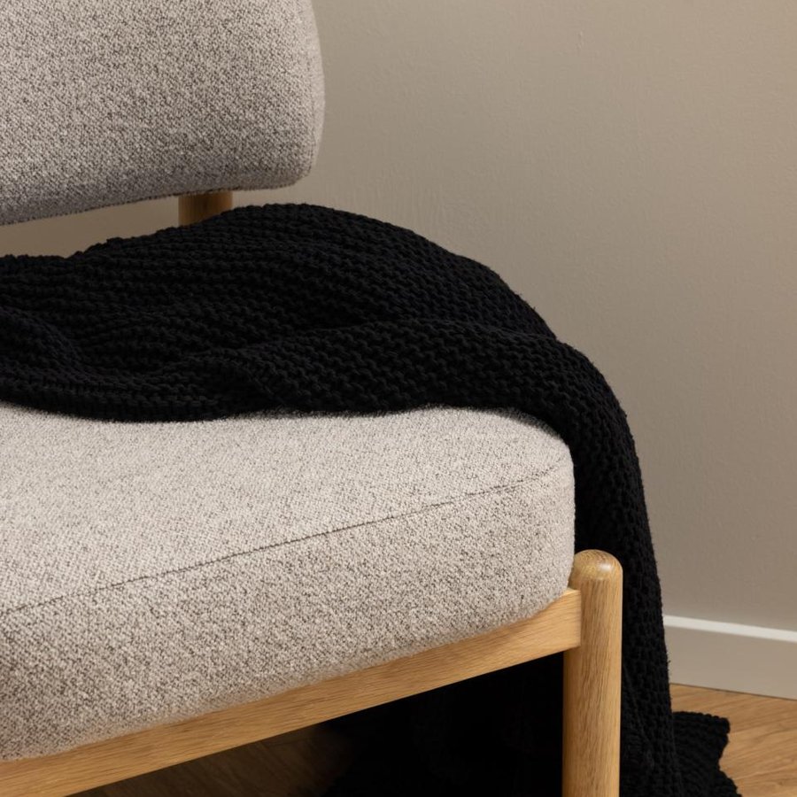 Burley Lounge Stol Beige Stof Posefjedre