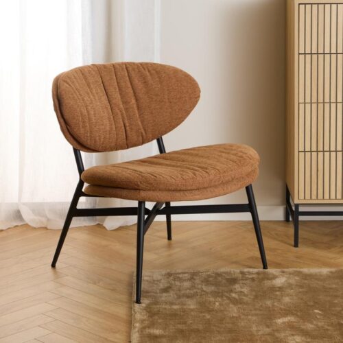 Burma Lounge Stol Terracotta Stof Stel