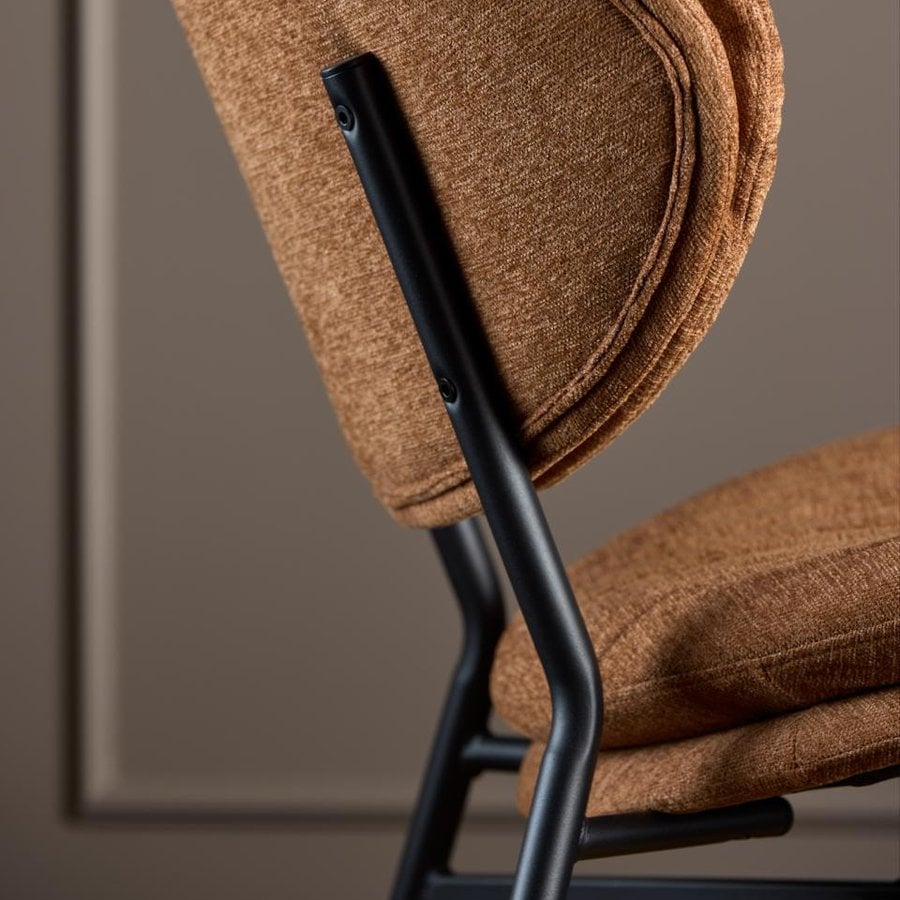 Burma Lounge Stol Terracotta Stof Stel