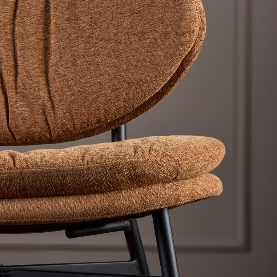Burma Lounge Stol Terracotta Stof Stel