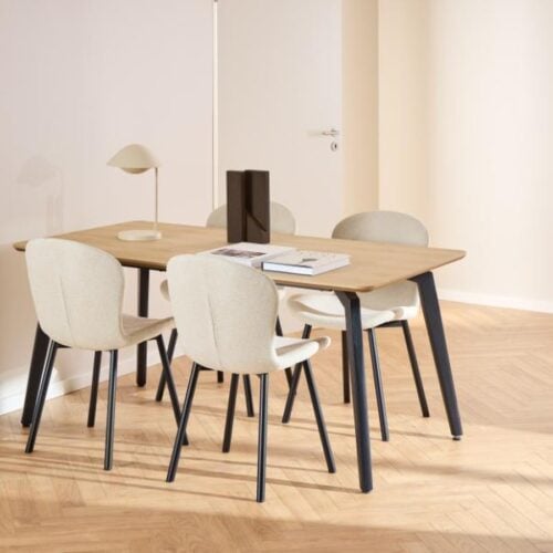 Cadiz Spisebordssæt Spisebordsstole Beige Apia Stof