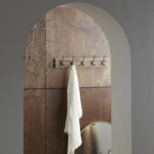 CARONI Knagerække i Genanvendt Træ med 3/5 Kroge i Sort Metal fra Nordal | 45/75x6x16 cm hos uniquebeds, home & living - Billede 5