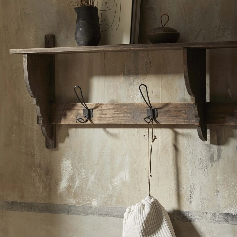 miljoe-caronu-hylde-i-genanvendt-tr-med-4-knager-fra-nordal-136x18x42-cm-hos-2 CARONU Hylde i Genanvendt Træ med 4 Knager fra Nordal | 136x18x42 cm hos uniquebeds, home & living - Billede 2