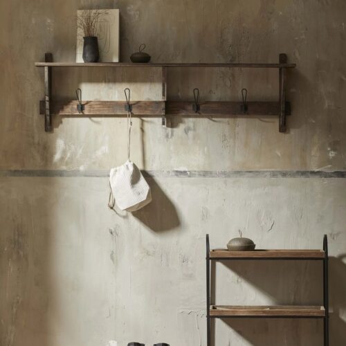 CARONU Hylde i Genanvendt Træ med 4 Knager fra Nordal | 136x18x42 cm hos uniquebeds, home & living - Billede 3