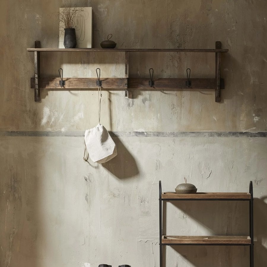 miljoe-caronu-hylde-i-genanvendt-tr-med-4-knager-fra-nordal-136x18x42-cm-hos-3 CARONU Hylde i Genanvendt Træ med 4 Knager fra Nordal | 136x18x42 cm hos uniquebeds, home & living - Billede 3