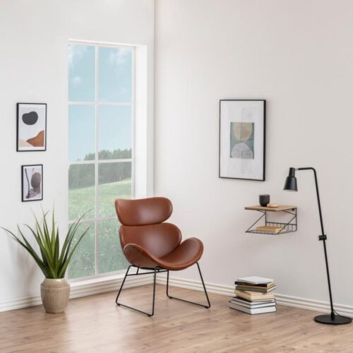 Cazar Lounge Stol Cognac Pu Vintage