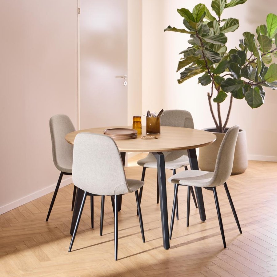 Celia Spisebordsstol Beige Stof Horisontal Syning
