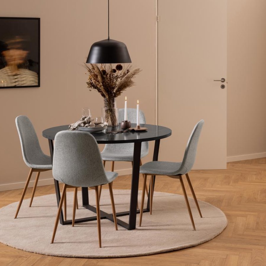 miljoe-celia-spisebordsstol-i-lysegr-stof-med-horisontal-syning-og-stel-i-ege-0000102094-1 Celia Spisebordsstol Lysegrå Stof Horisontal Syning