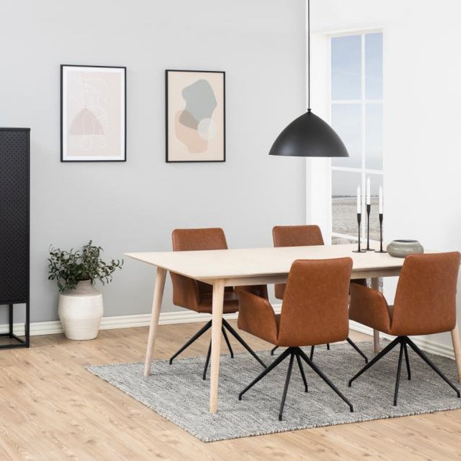 Century Spisebord Hvidpigmenteret Olieret Egetræ Forberedelse